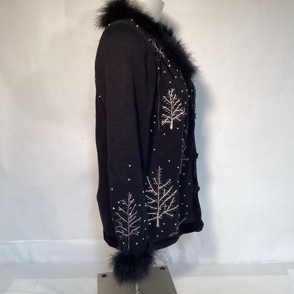 Berek Embellished Holiday Cardigan Sweater Women’s Size Small - Picture 5 of 15